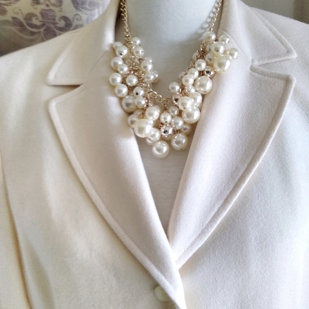 Amanda Smith White Wool Blazer Size 12